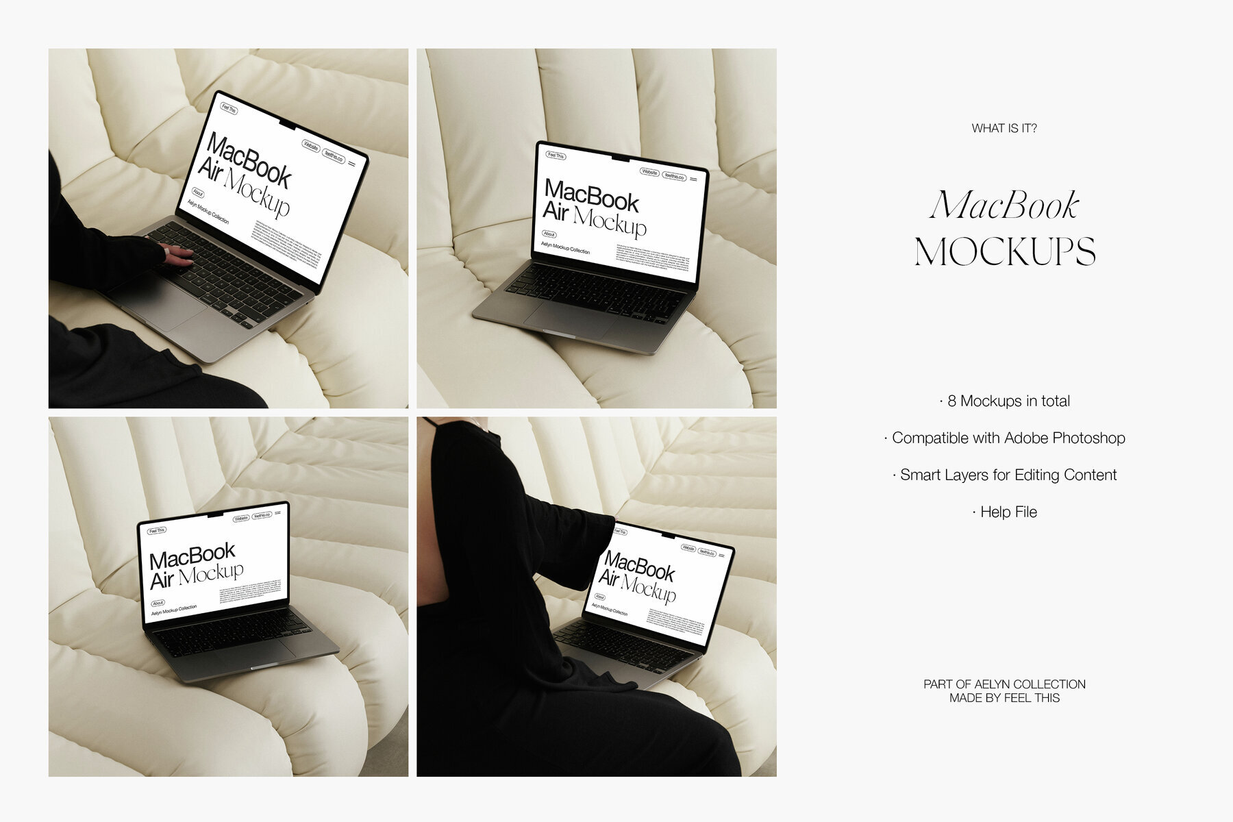 MacBook in Woman Hands Mockups for Photoshop PSD 2