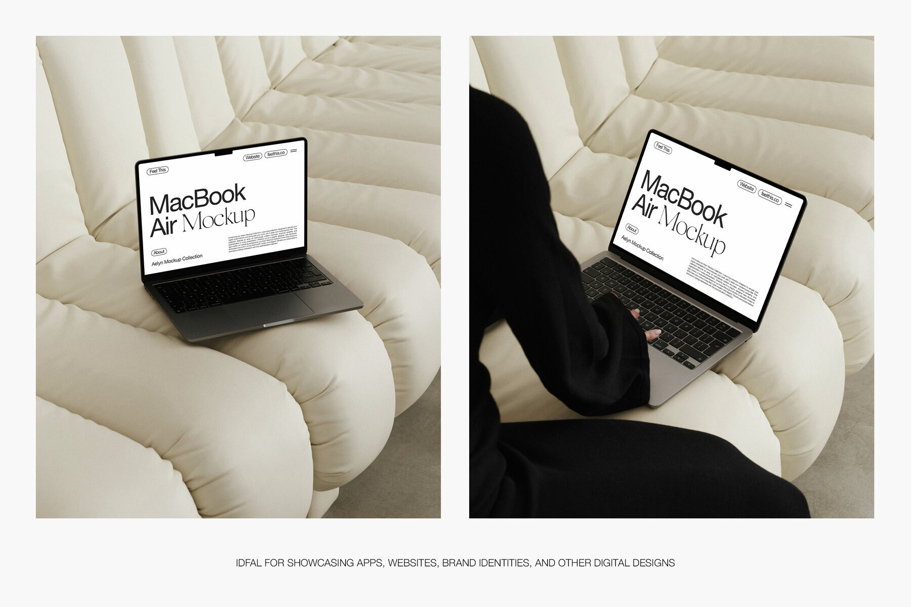 MacBook in Woman Hands Mockups for Photoshop PSD 3