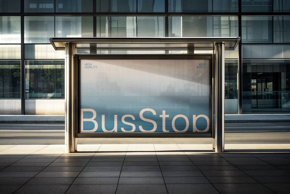 Bus Stop Horizontal Banner Mockup 1
