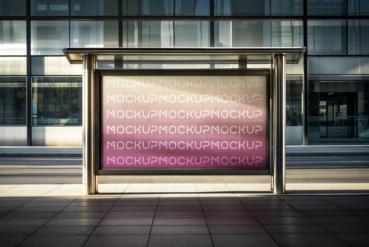 Bus Stop Horizontal Banner Mockup 2