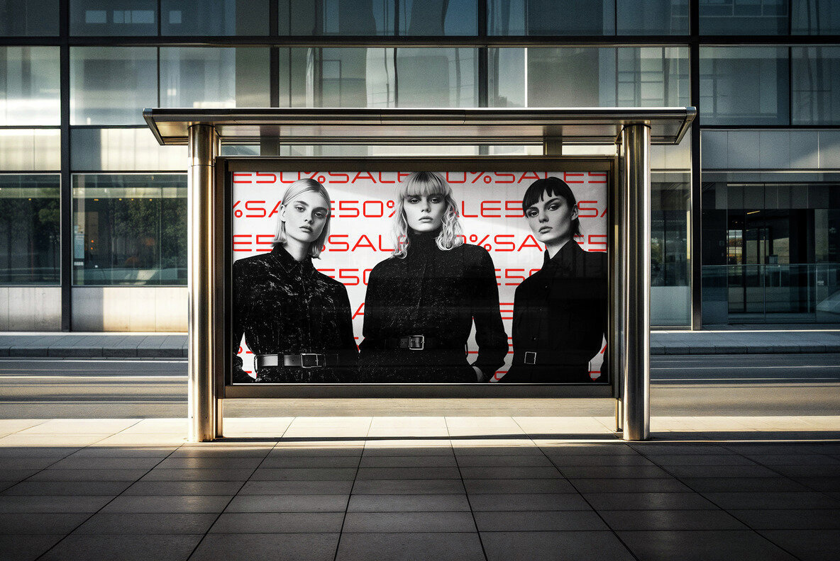 Bus Stop Horizontal Banner Mockup 3