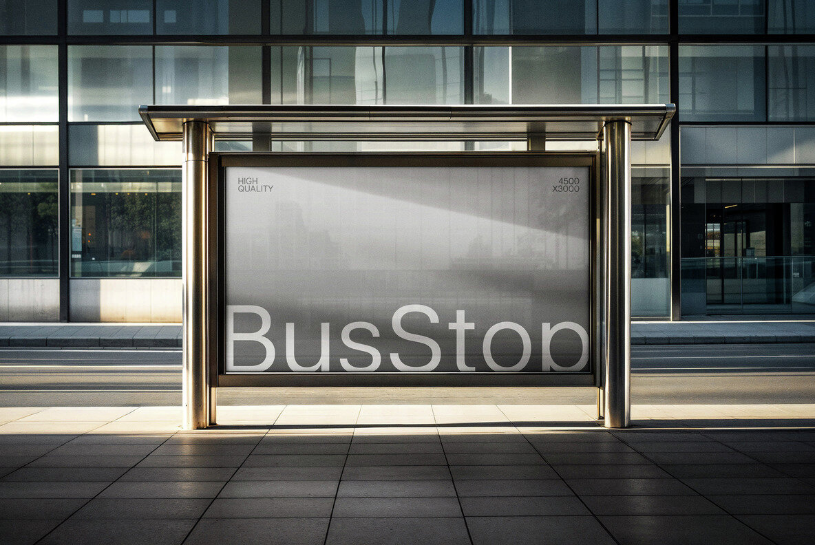 Bus Stop Horizontal Banner Mockup 4