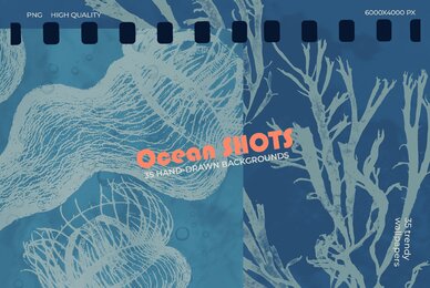 Ocean shots hand drawn backgrounds