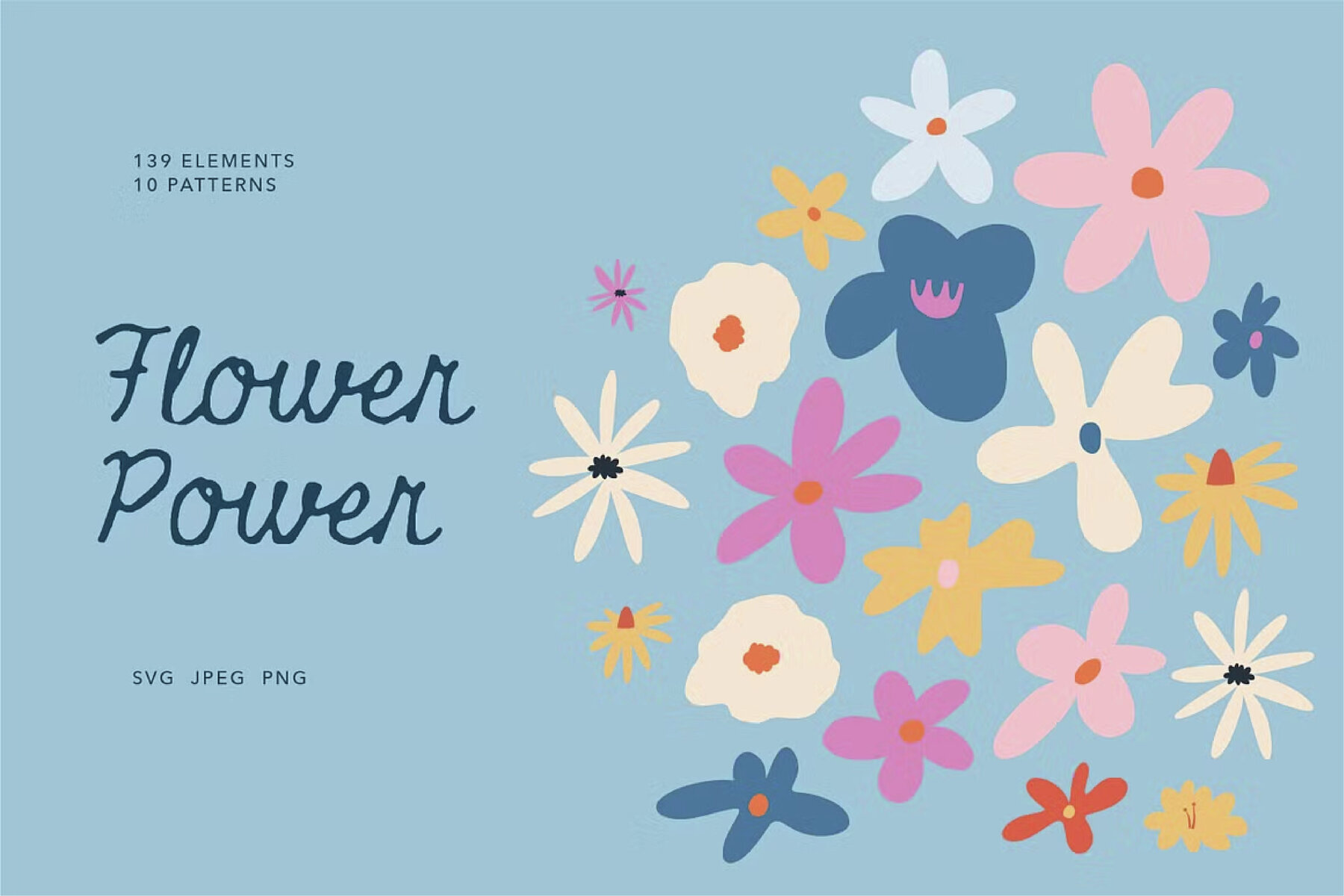 Flower Power Hand Drawn Clipart 1