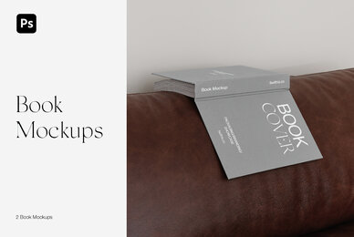 Open Book Cover Mockups for Photoshop PSD