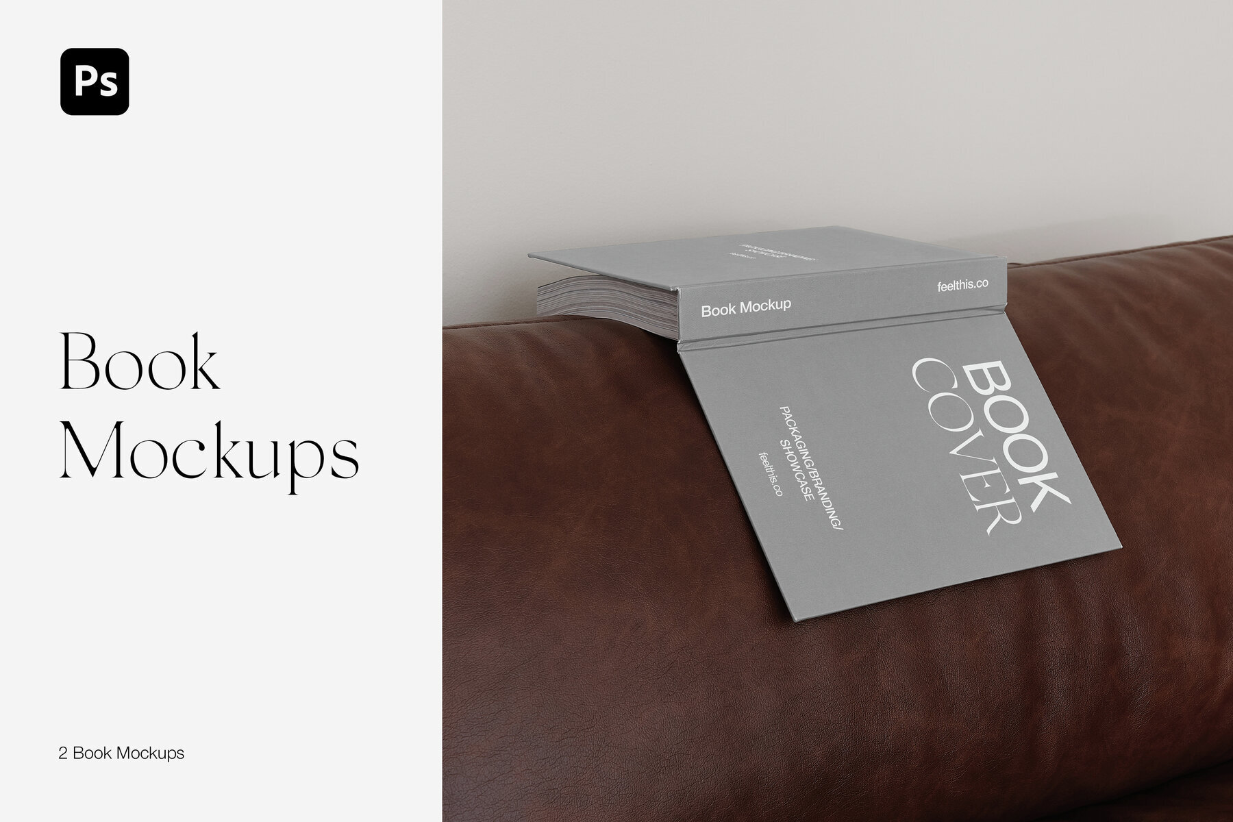 Open Book Cover Mockups for Photoshop PSD 1