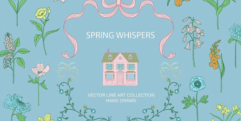 Spring Whispers Vector Clipart