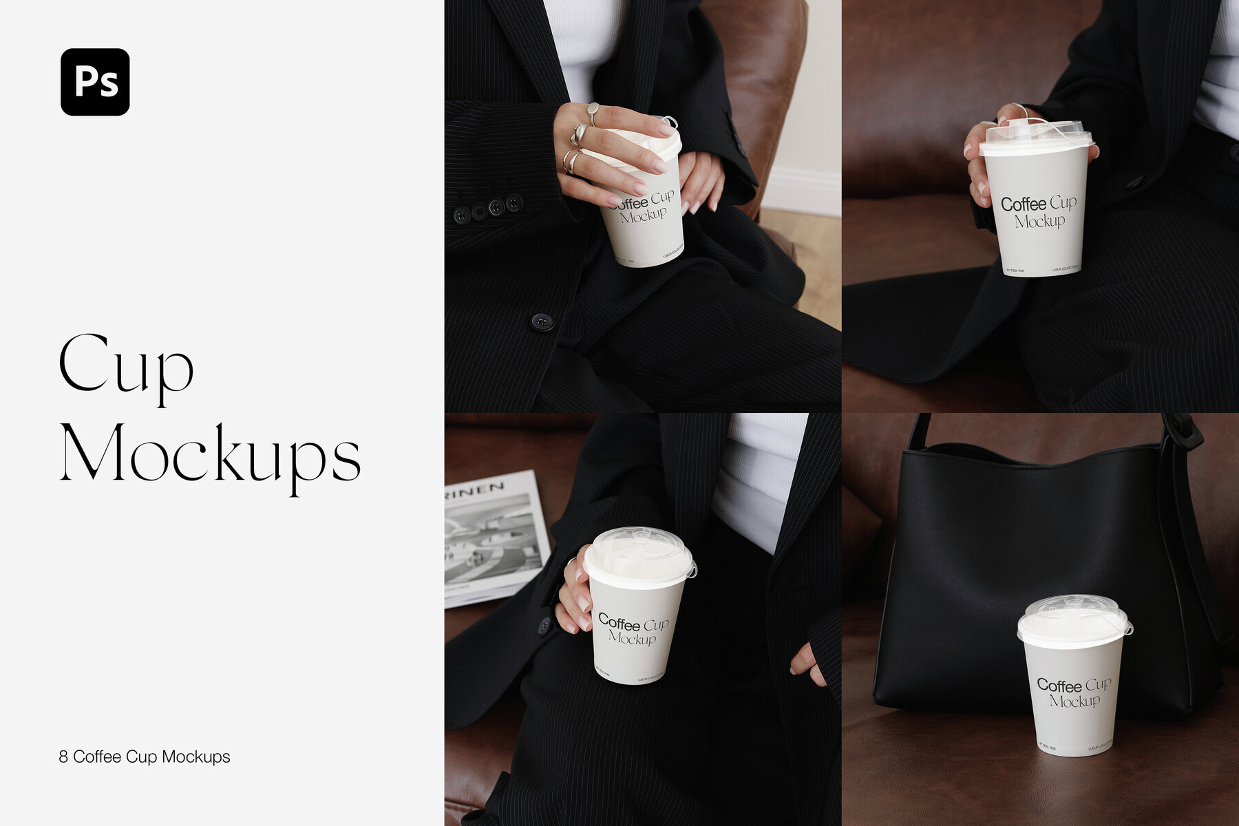 Realistic Coffee Cup in Woman Hands Mockups for Photoshop 1