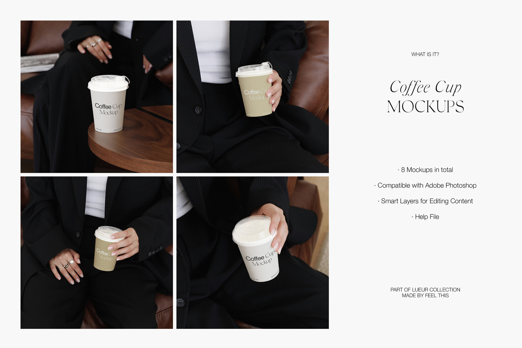 Realistic Coffee Cup in Woman Hands Mockups for Photoshop 2