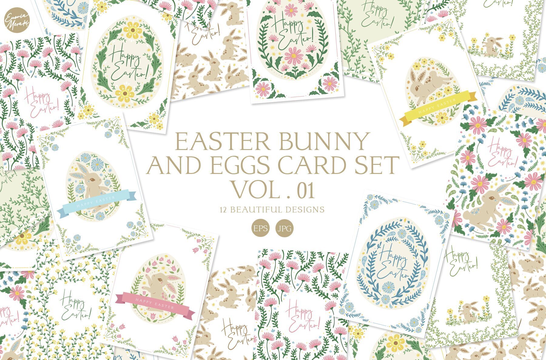Easter Bunny and Eggs Cards Vol 1 1