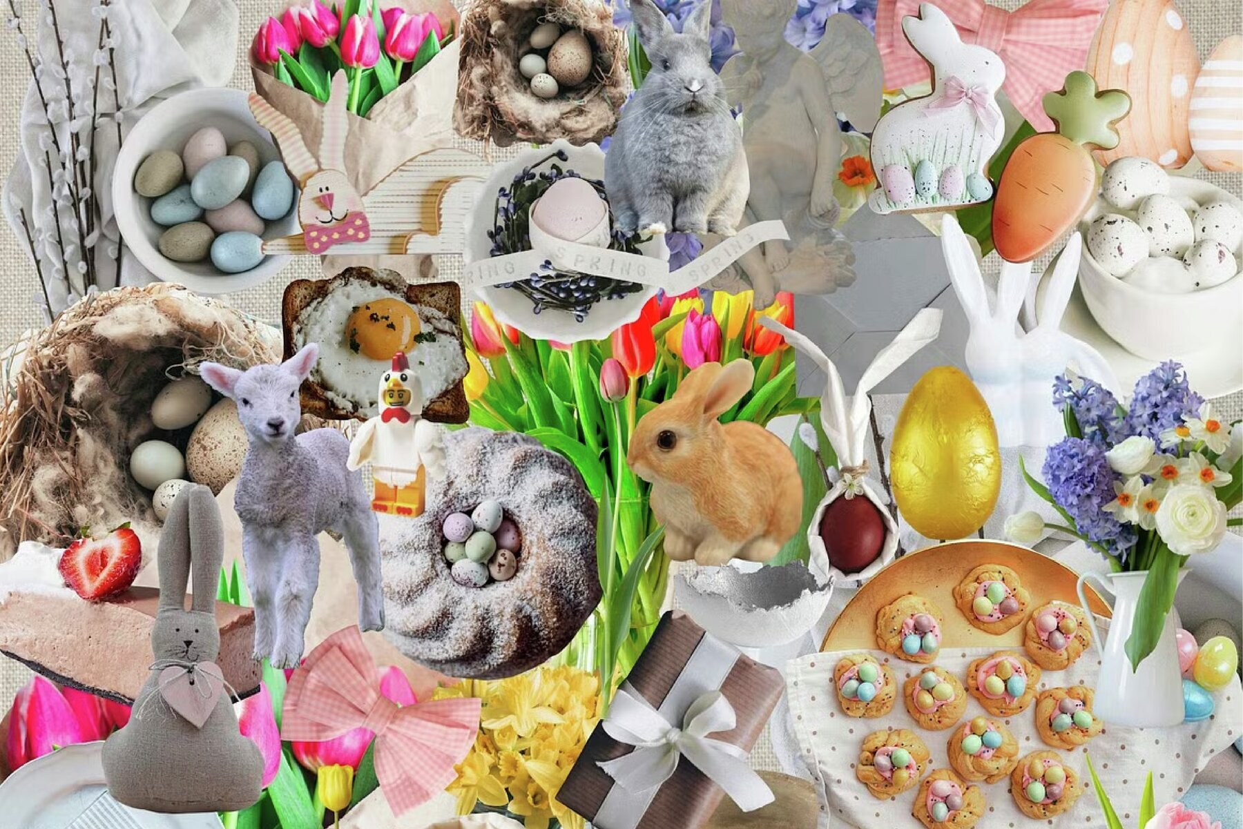 Springtime Whimsy Line art   Collage 2