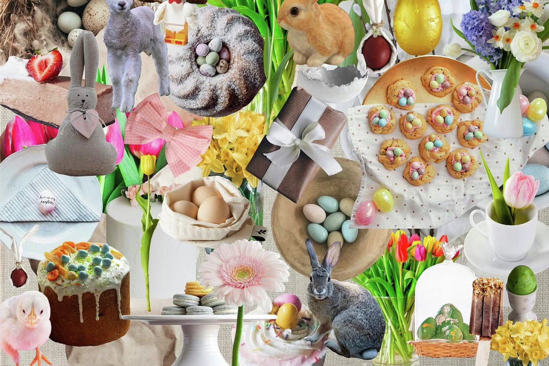 Springtime Whimsy Line art   Collage 3