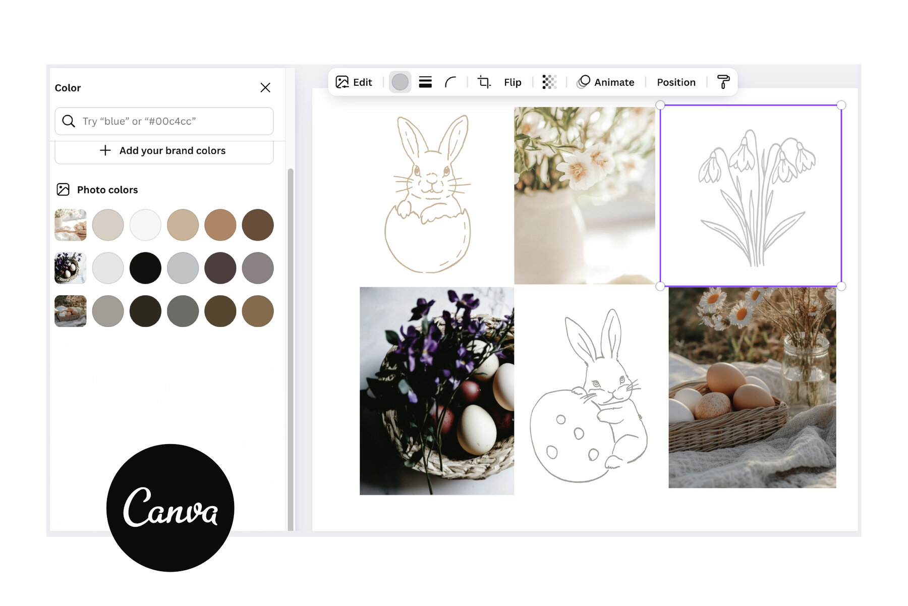 Springtime Whimsy Line art   Collage 8