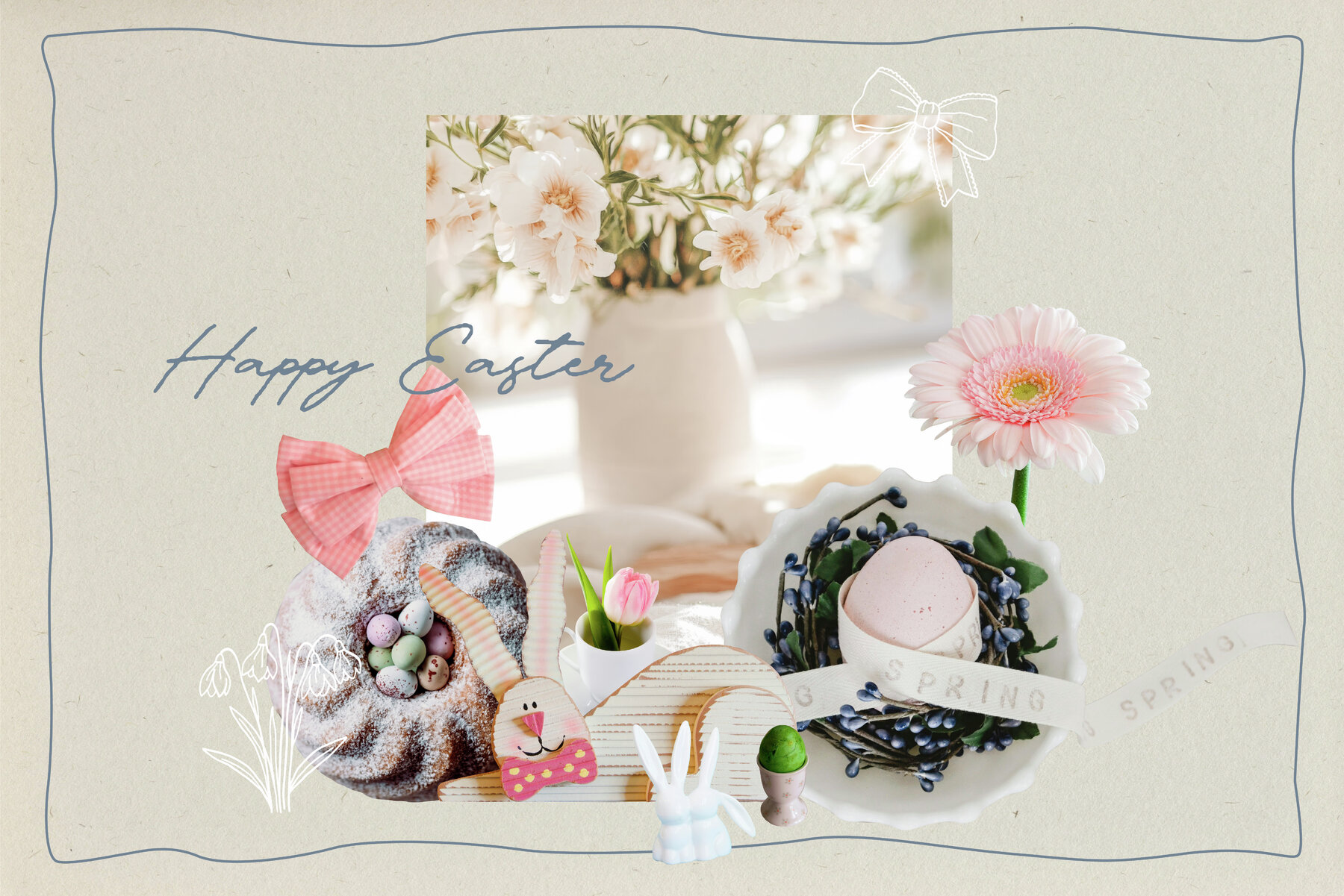 Springtime Whimsy Line art   Collage 9