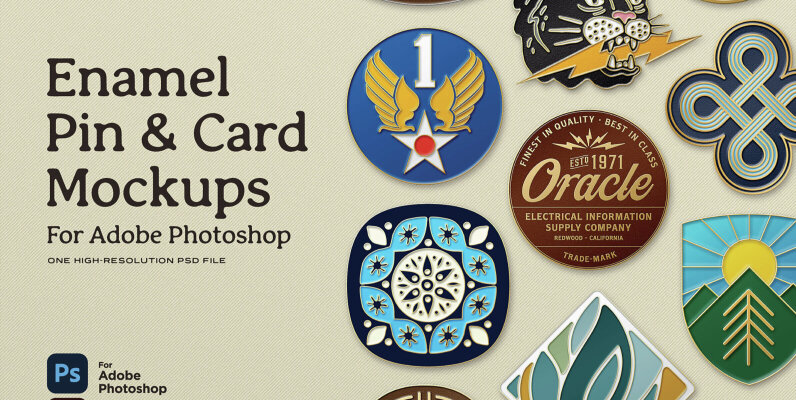 Enamel Pin Mockup for Adobe Photoshop