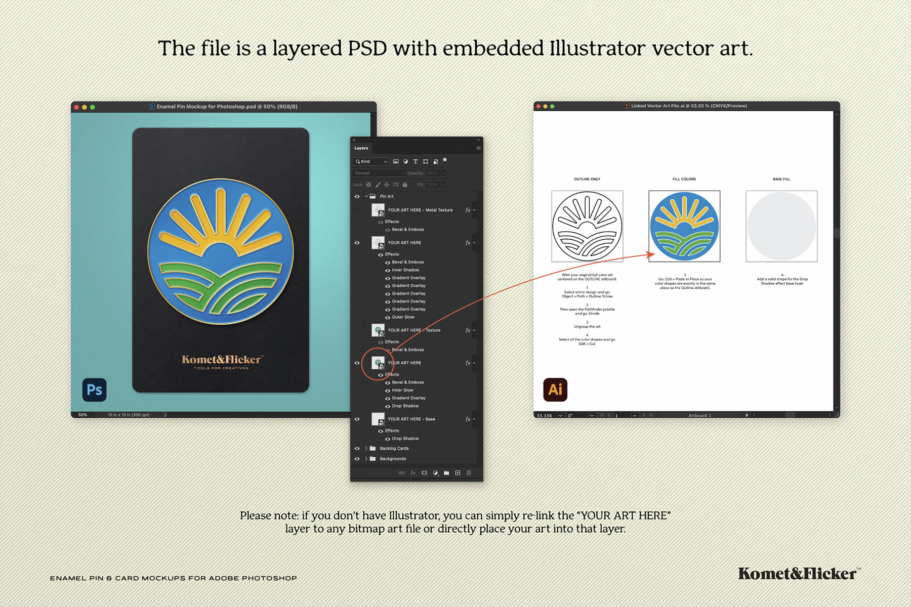 Enamel Pin Mockup for Adobe Photoshop 9