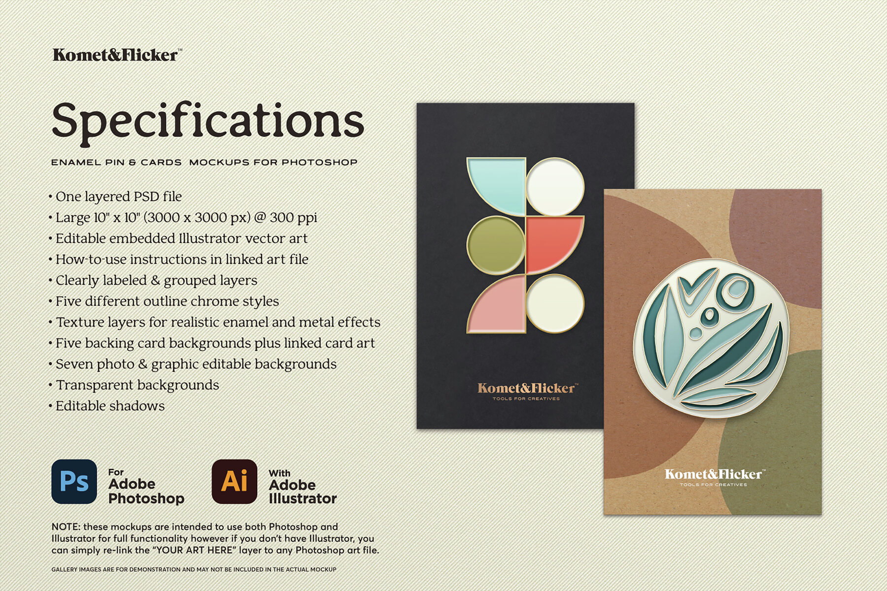 Enamel Pin Mockup for Adobe Photoshop 10