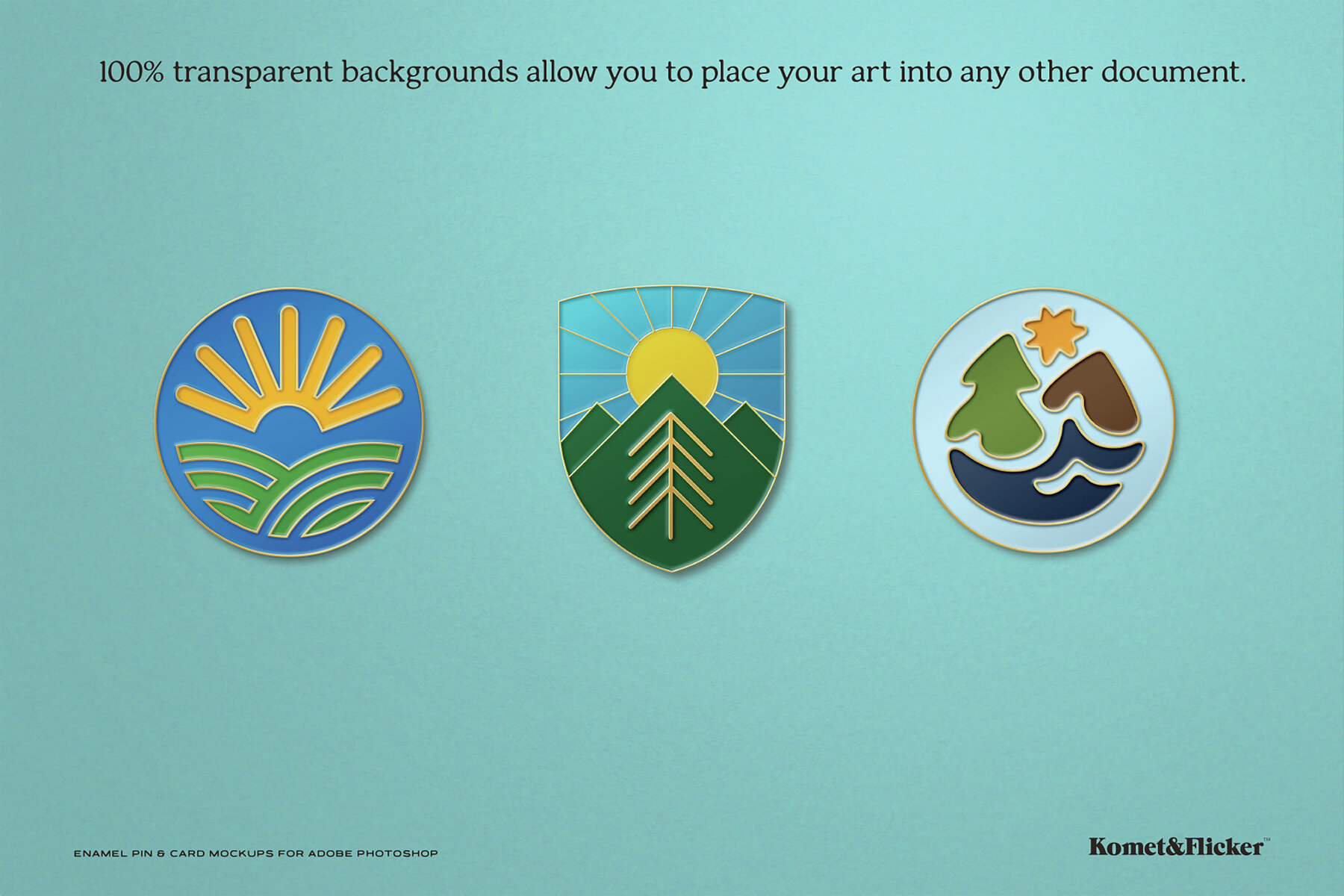 Enamel Pin Mockup for Adobe Photoshop 13