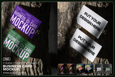 4 Realistic Scene Business Card Mockup   VOL 1