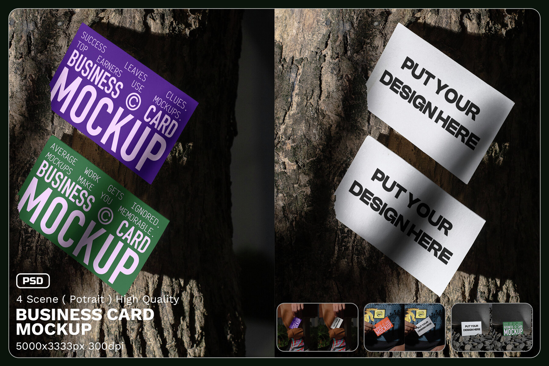 4 Realistic Scene Business Card Mockup   VOL 1 1