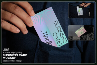 3 Realistic Business Card Mockup   VOL 5