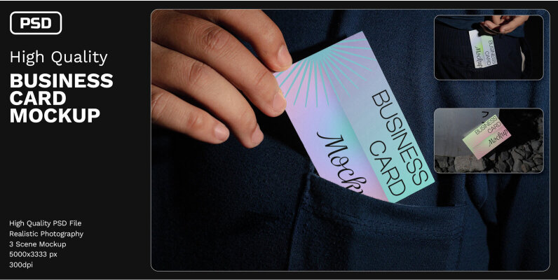 3 Realistic Business Card Mockup   VOL 5