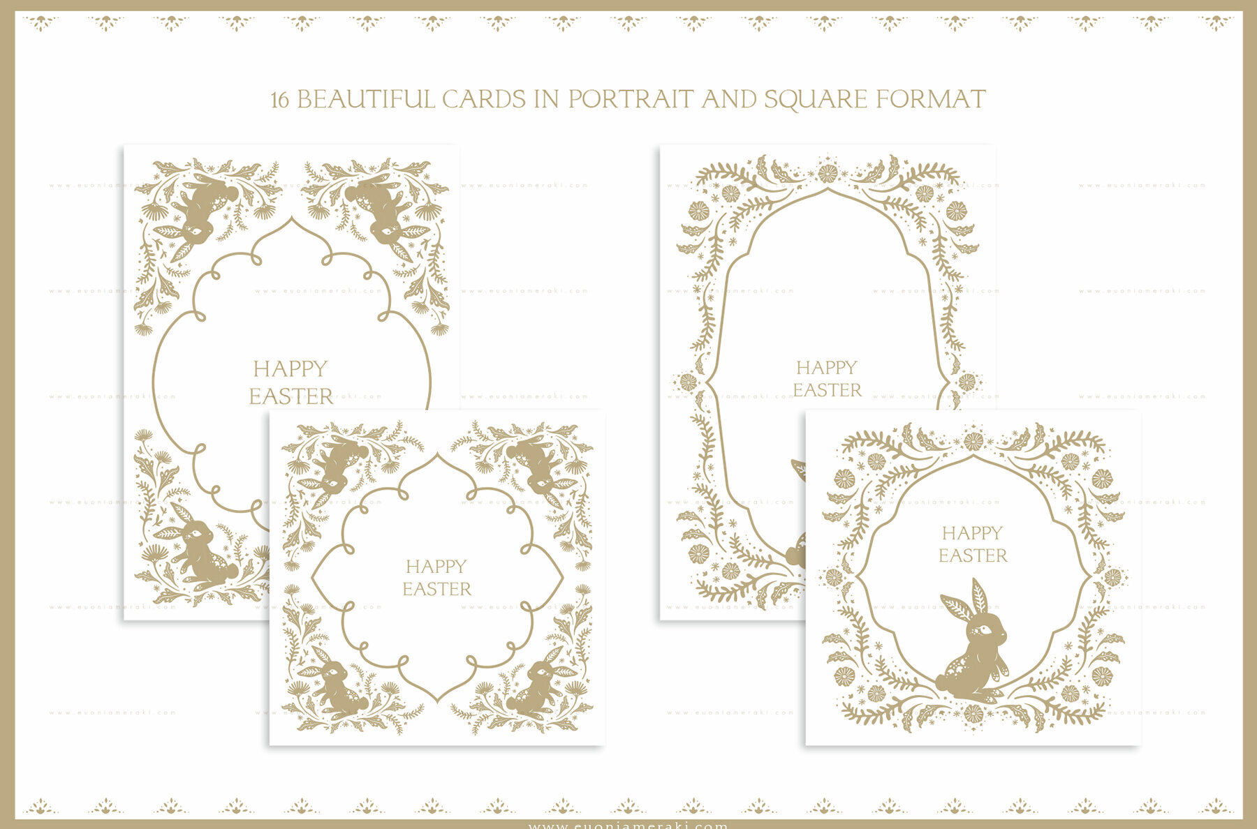 Easter Bunny Eggs Cards 2 Vintage 2