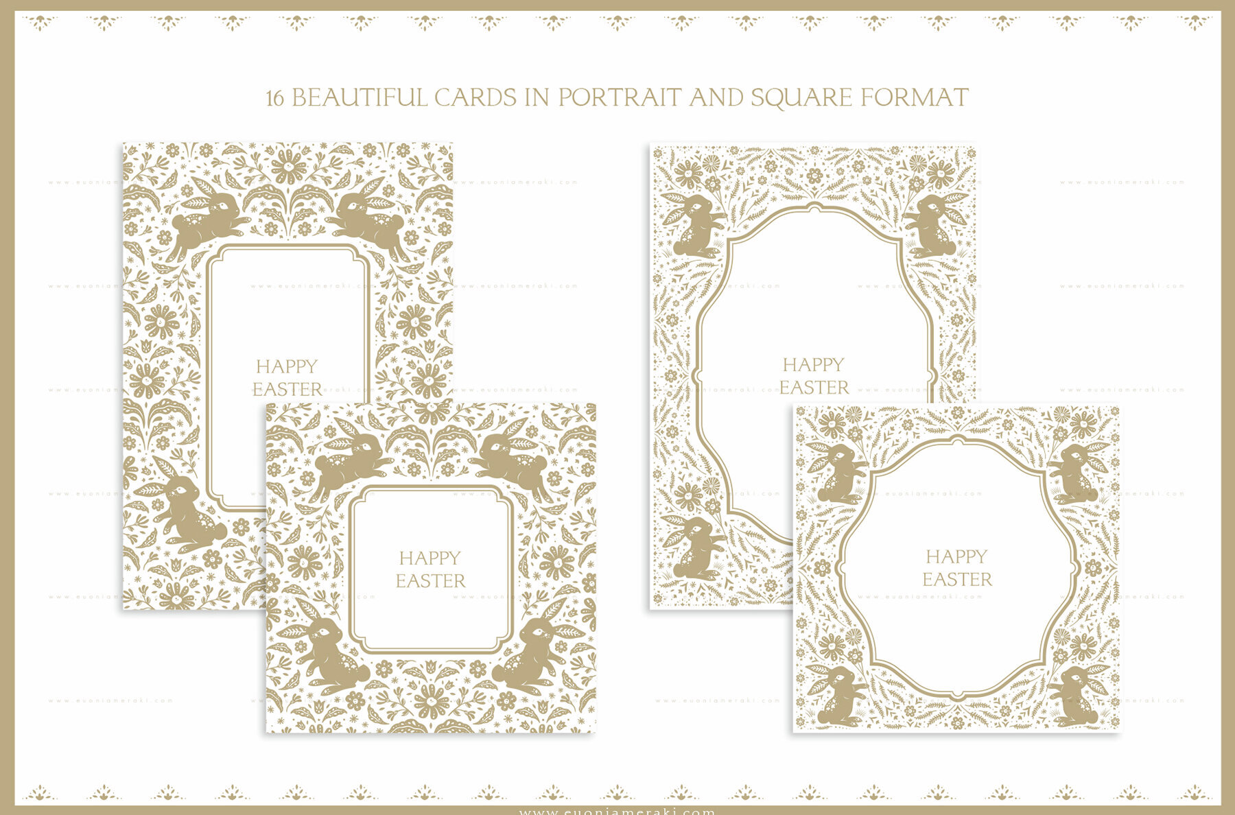 Easter Bunny Eggs Cards 2 Vintage 3