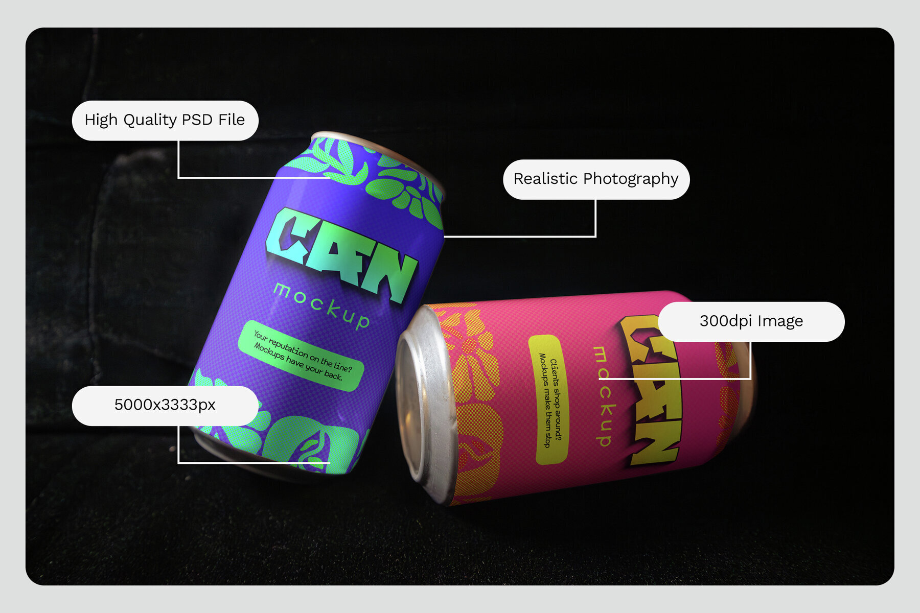 6 Realistic Scene Can Mockup   VOL 3 2