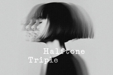 Triple Halftone Screenprint Photo Effect