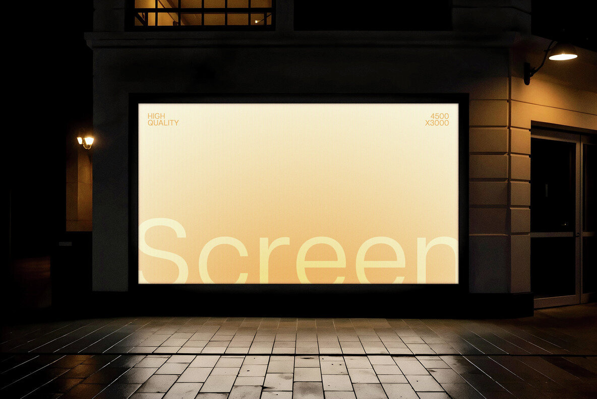 Outdoor Glowing Screen Mockup 1