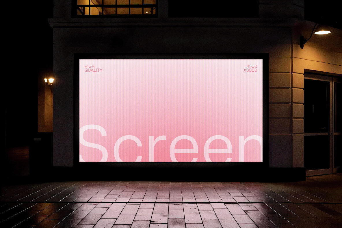 Outdoor Glowing Screen Mockup 3