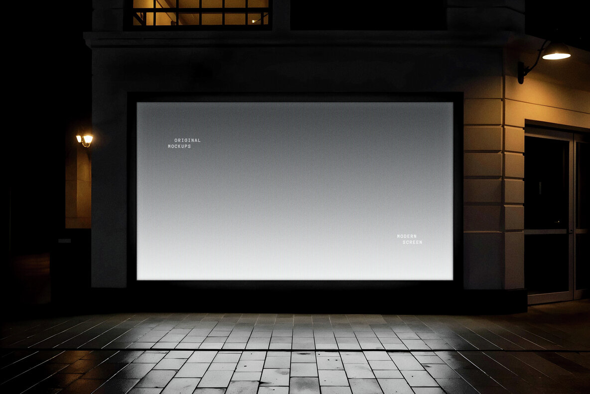 Outdoor Glowing Screen Mockup 4