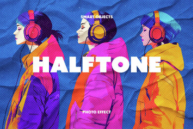 Halftone Crumpled Paper Effect