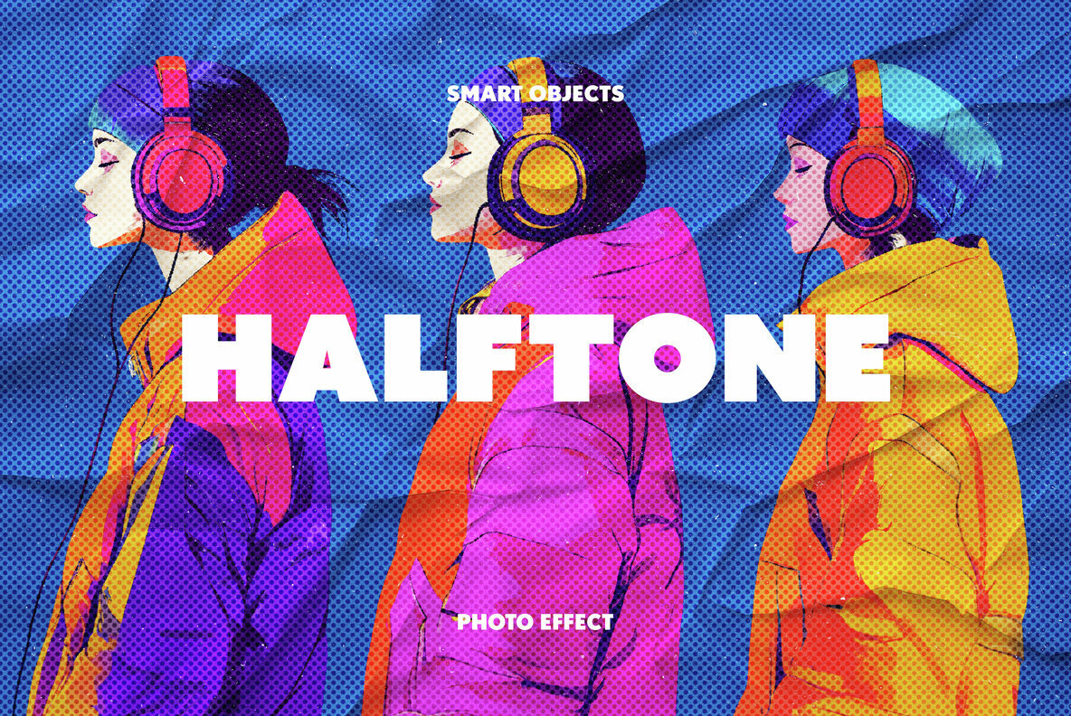 Halftone Crumpled Paper Effect 1