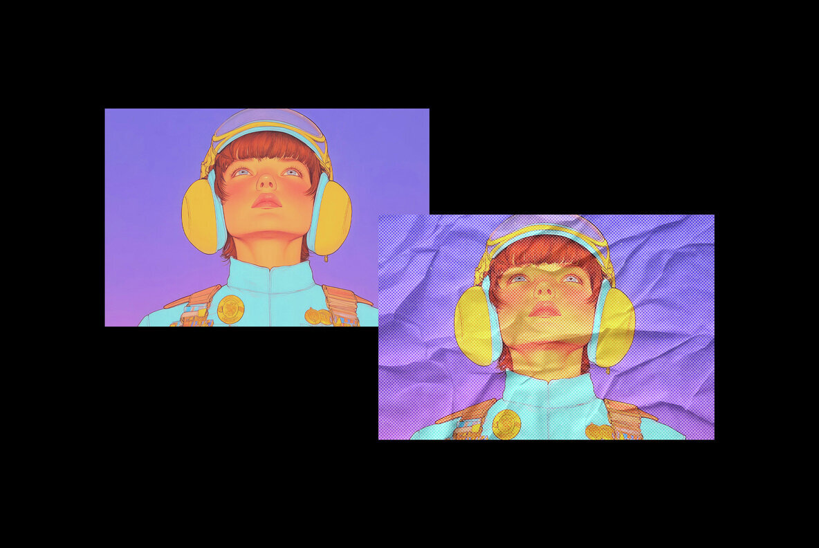 Halftone Crumpled Paper Effect 3