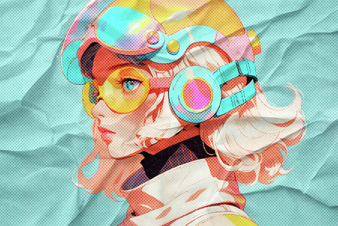 Halftone Crumpled Paper Effect 5