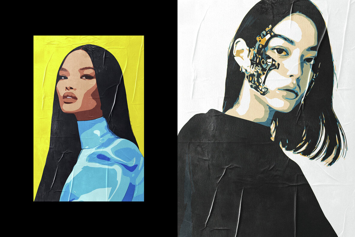 Glued Pop Art Poster Photo Effect 4