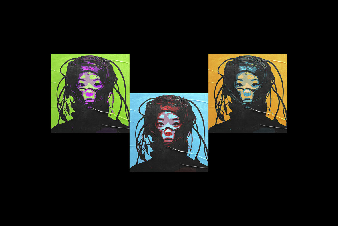 Glued Pop Art Poster Photo Effect 5