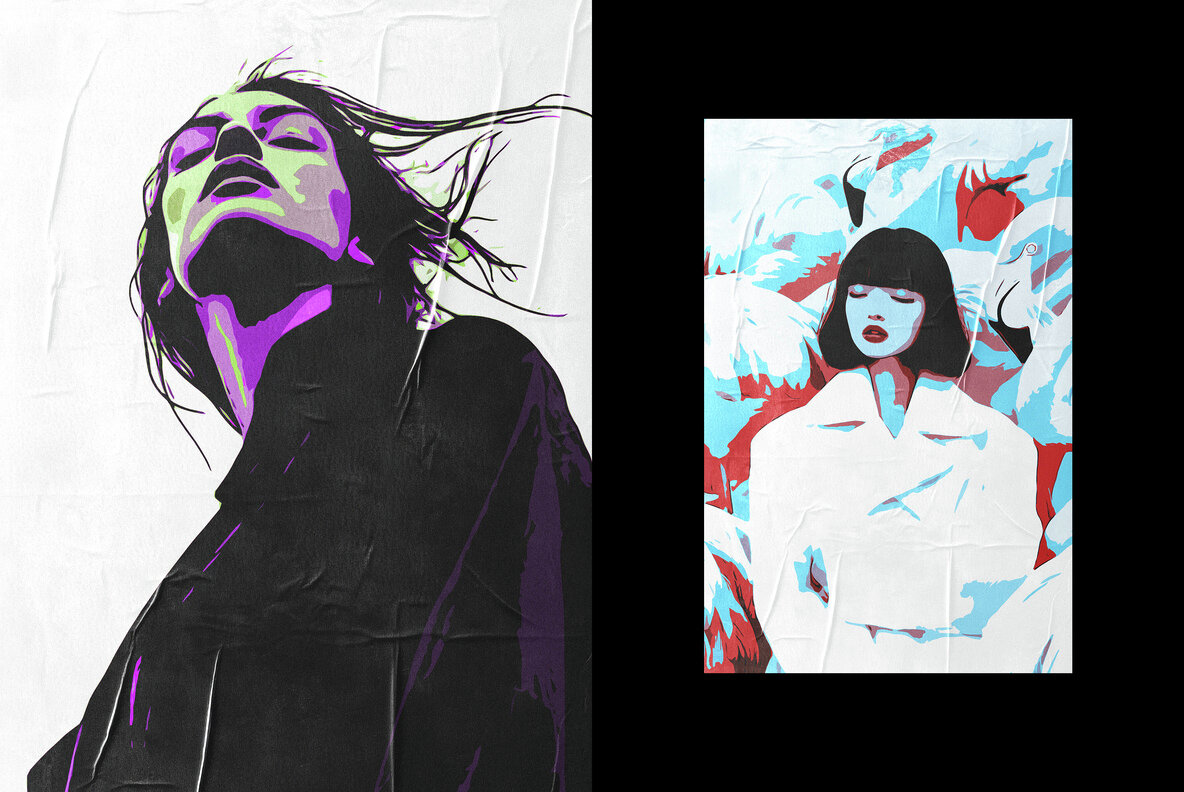 Glued Pop Art Poster Photo Effect 6