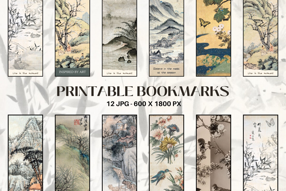Retro Asian Bookmarks 1
