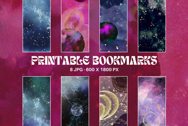 Cosmic bookmarks printable