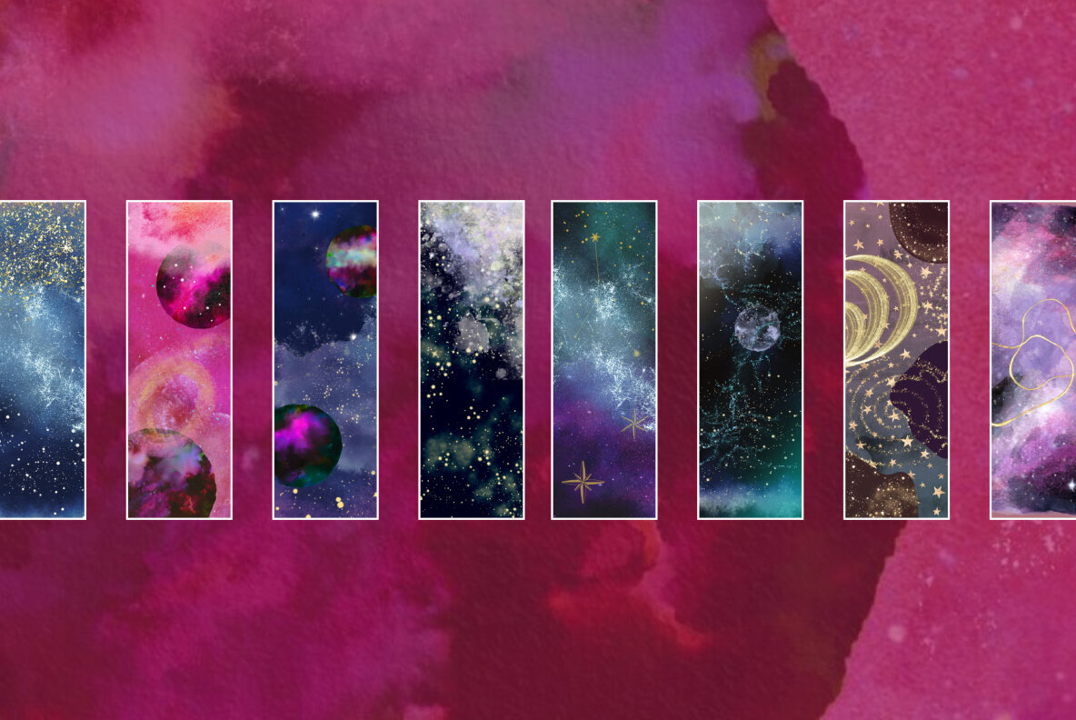 Cosmic bookmarks printable 2