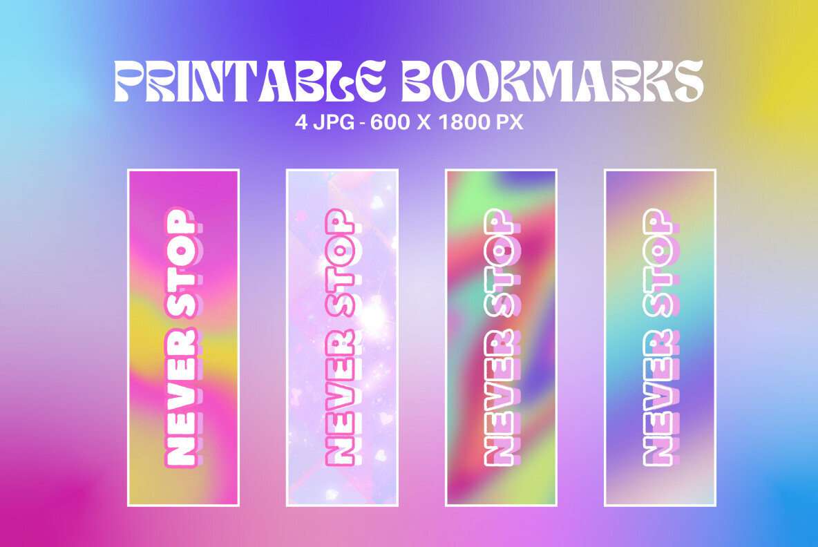 Gradient bookmarks printable 1