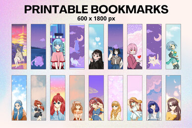 Anime printable bookmarks