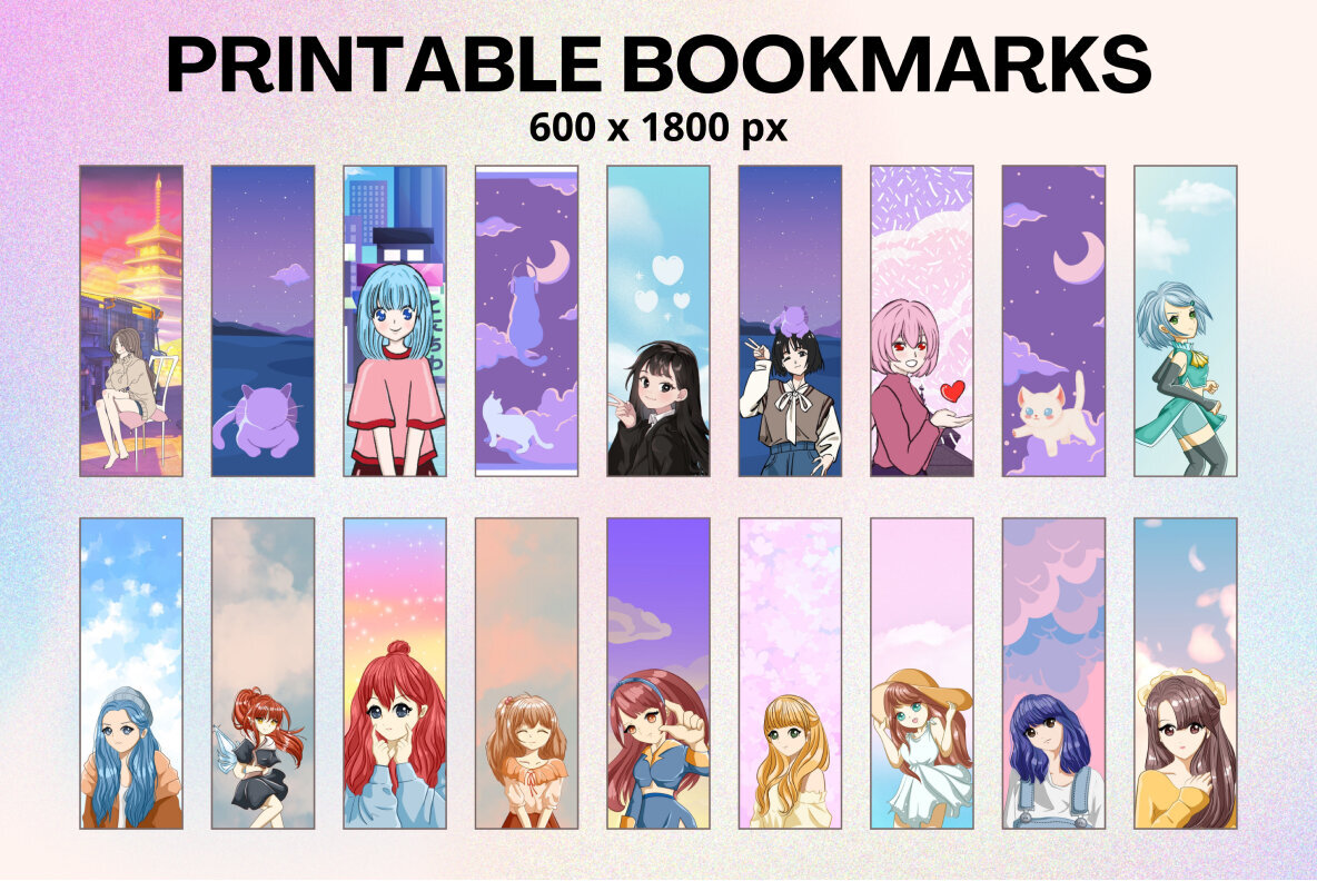 Anime printable bookmarks 1