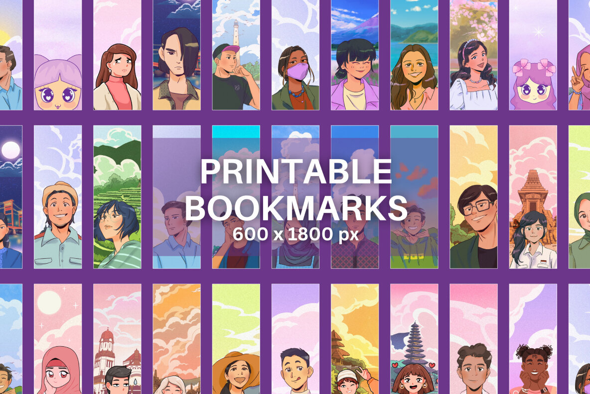Comic Anime Cartoon Printable Bookmarks 1