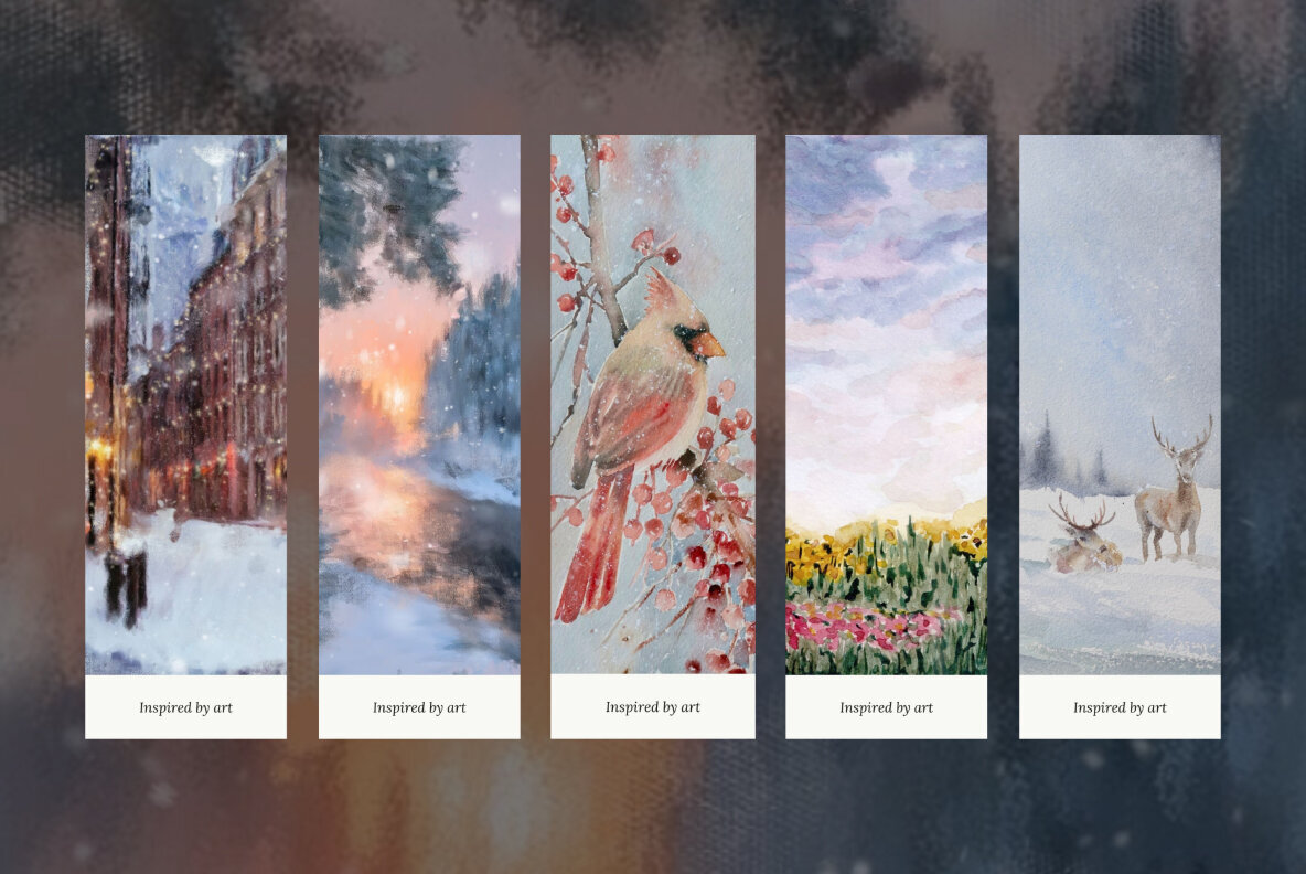 Watercolor Landscapes Bookmark Printable 2