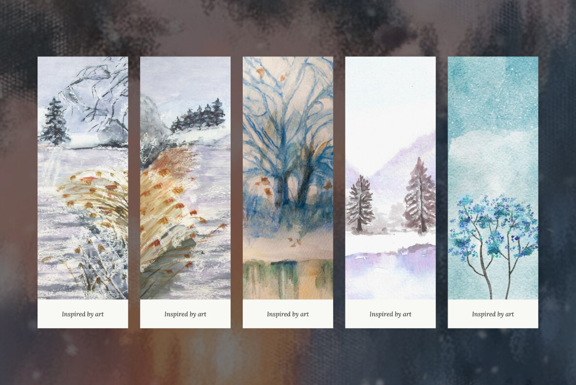 Watercolor Landscapes Bookmark Printable 3