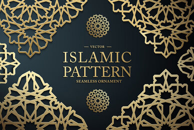 Luxurious Gold Islamic Pattern Set